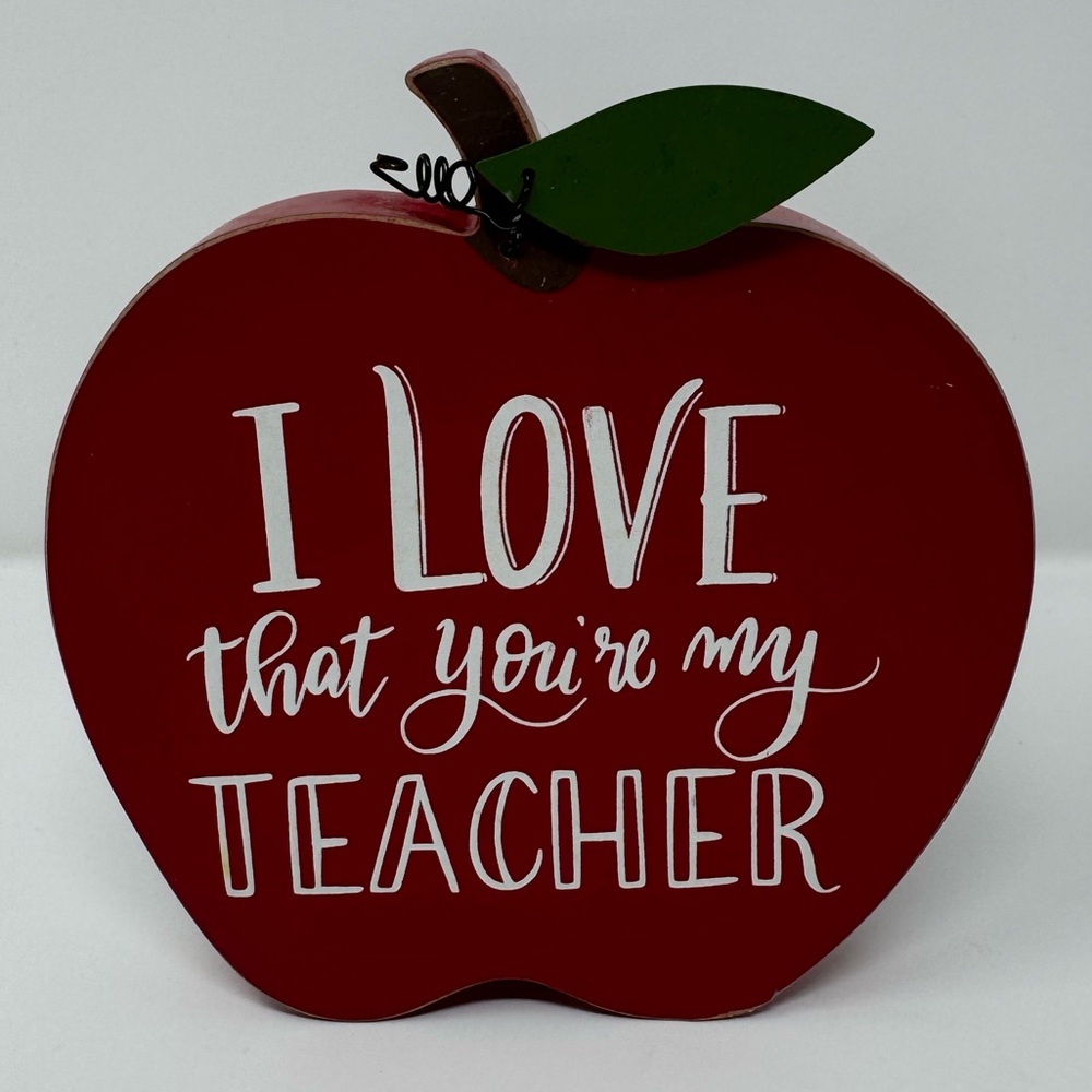 Designs By Kathy, I Love That Youβreβ My Teacher, Apple Decoration, school, wood